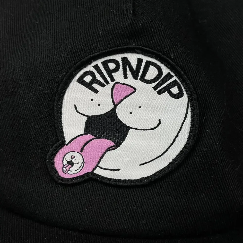 Ripndip Hat Baseball Cap Cat Tongue Strap Back Black Skater Streetwear Skater